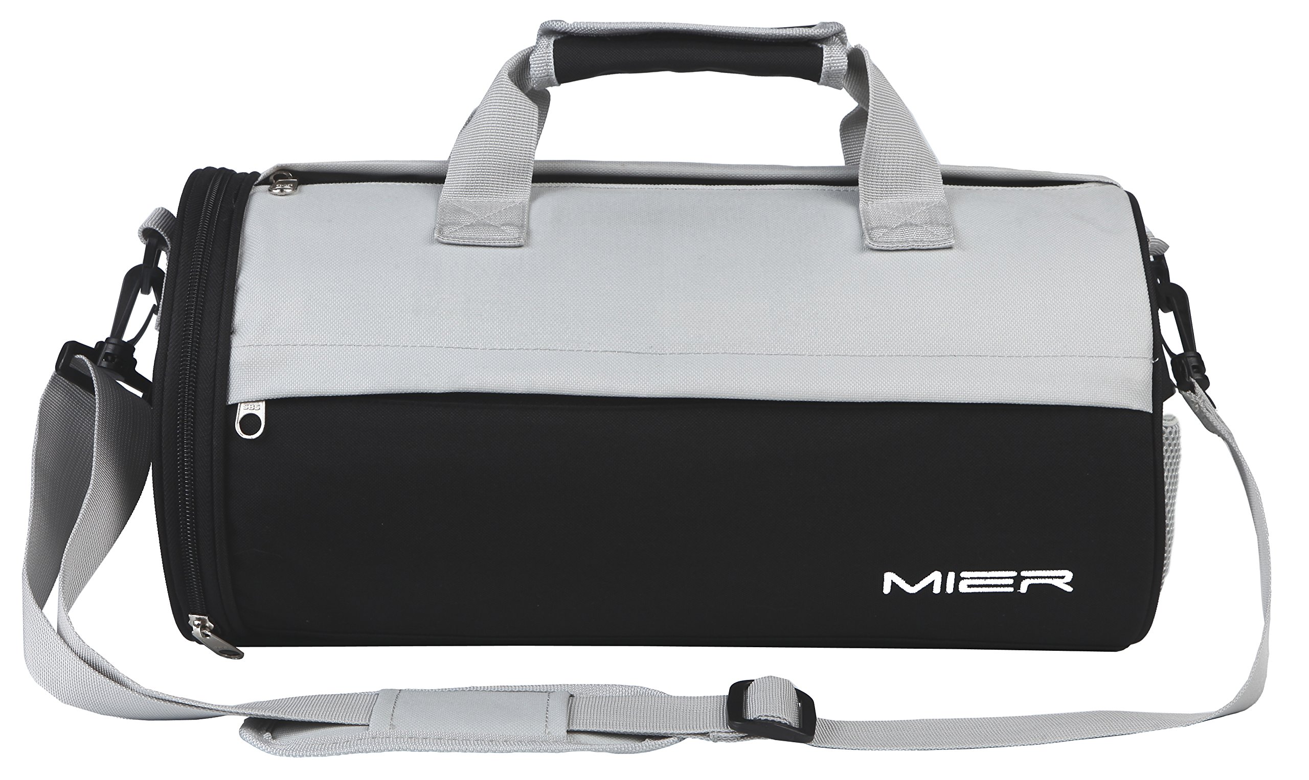 MIER Barrel Sports Bag Small Gym Bag with Shoes Compartment for Men