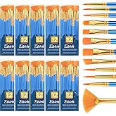 ESRICH Paint Brushes Set,10pack/120pcs Nylon Hair Round-Pointed Tip Acrylic Paint Brush for Watercolor Oil Rock Face Painting,12 Sizes Paint Brush for All Purposes Kids Adult Arts Painting Brush Kits.