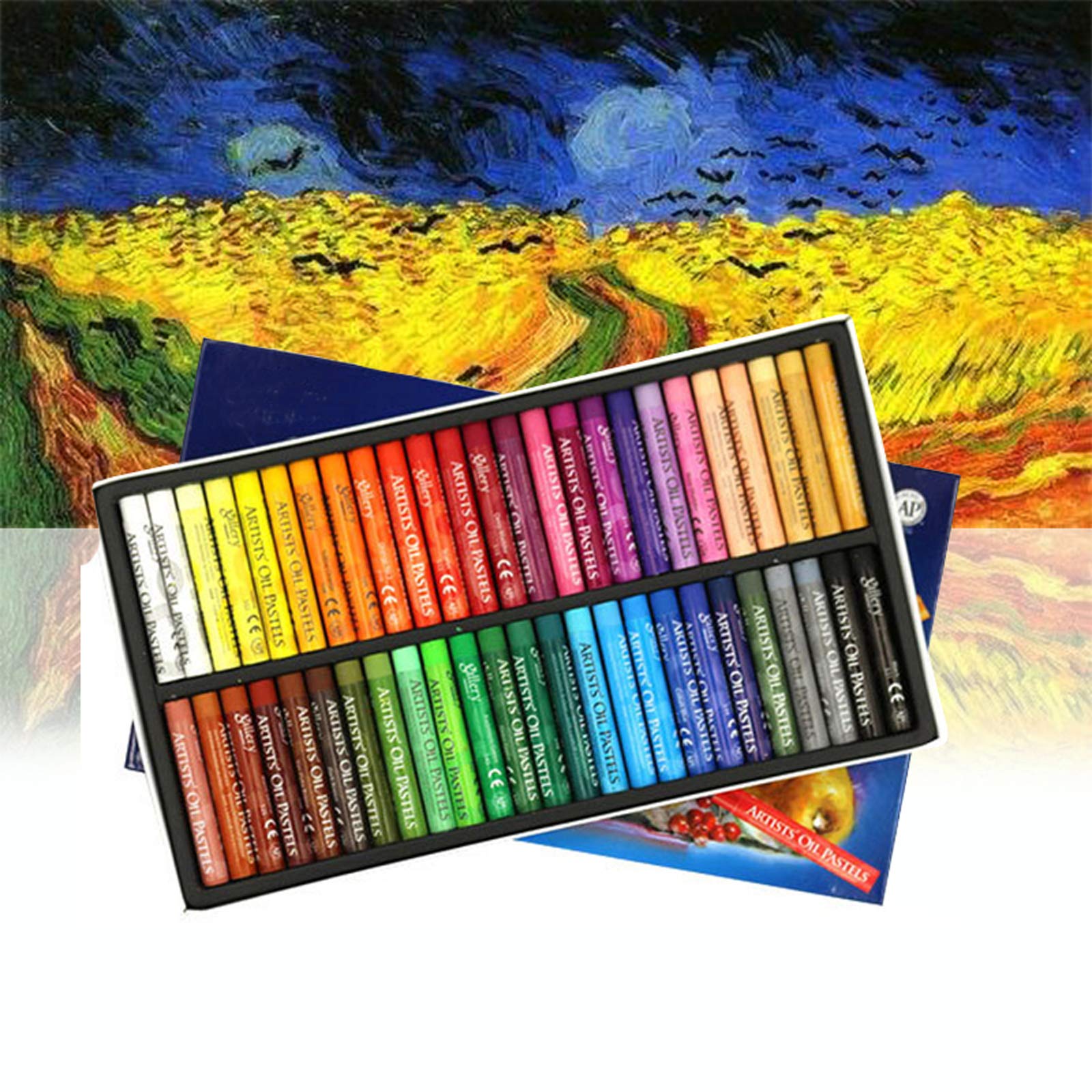 ITODA Artist Oil Pastels Set Soft Paint Crayons Sticks Professional Drawing Pastel Silky Oil Painting Sticks Art Crayons Pastel Stationery for Adult Colouring DIY Craft 50 Colors