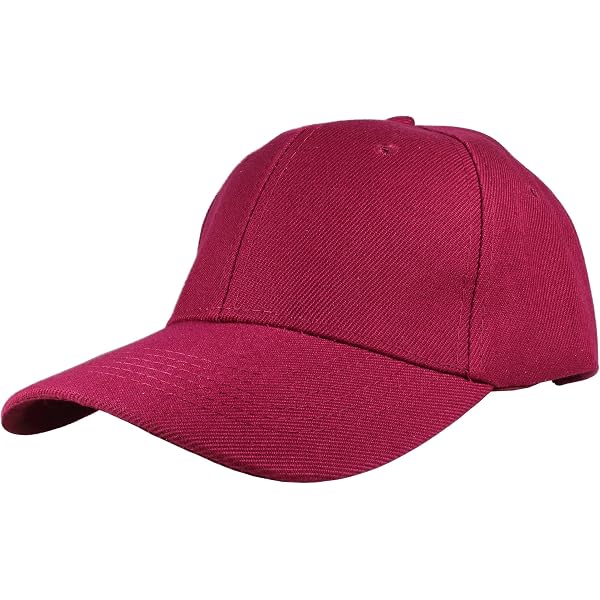 Baseball Cap Cotton Adjustable Dad Hat Burgundy at Amazon  display picture 2