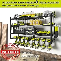 KAFAHOM Power Tool Organizer-8 Drill Holder Wall