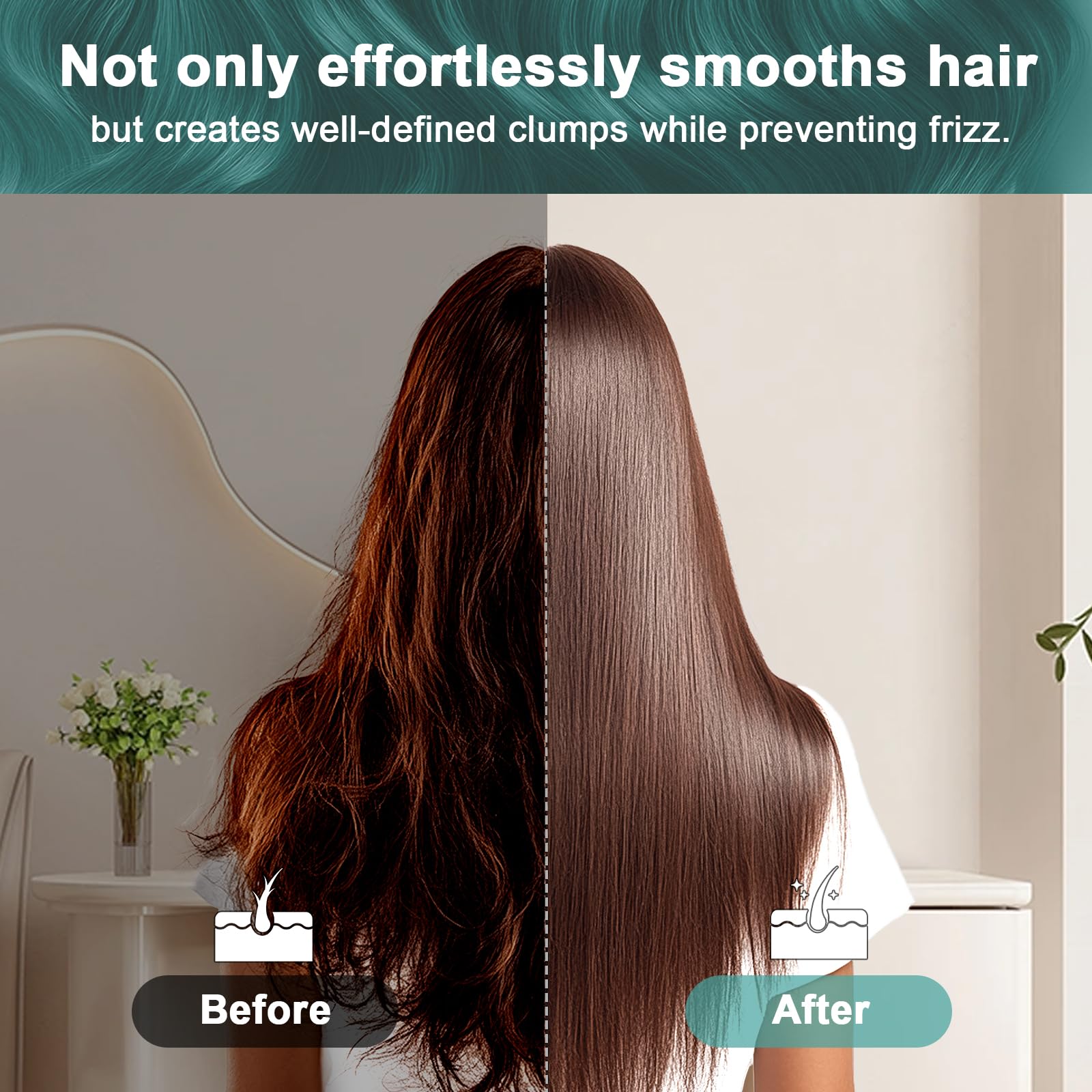 Lynnieëlle Enhanced Hair Brush - Tailored for Every Hair Type! Detangling with Durable Boar Bristles, Vented & Curved Paddle for Scalp Massage, Aqua