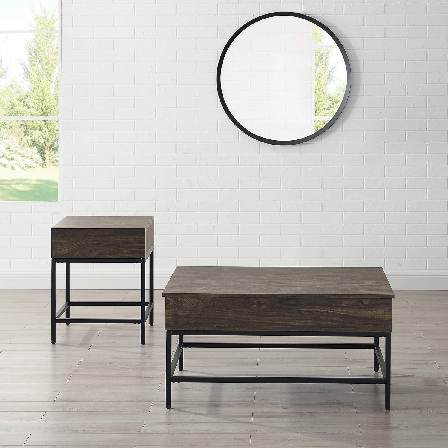 Crosley Furniture Jacobsen Living Room Set, 2-Piece (Coffee & End Table), Brown Ash: Furniture & Decor