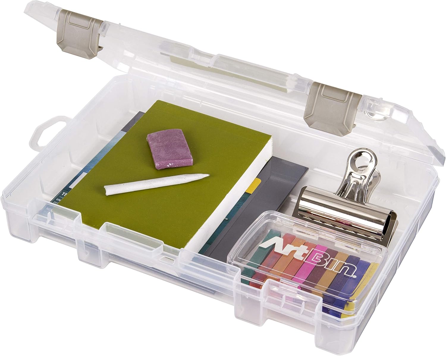 Plastic Storage Case Clear 1 3 Pack /& Essentials One-Compartment 12 x 12 Box Art /& Craft Organizer 14.125 x 13.625 x 3 ArtBin Storage Box with Handle