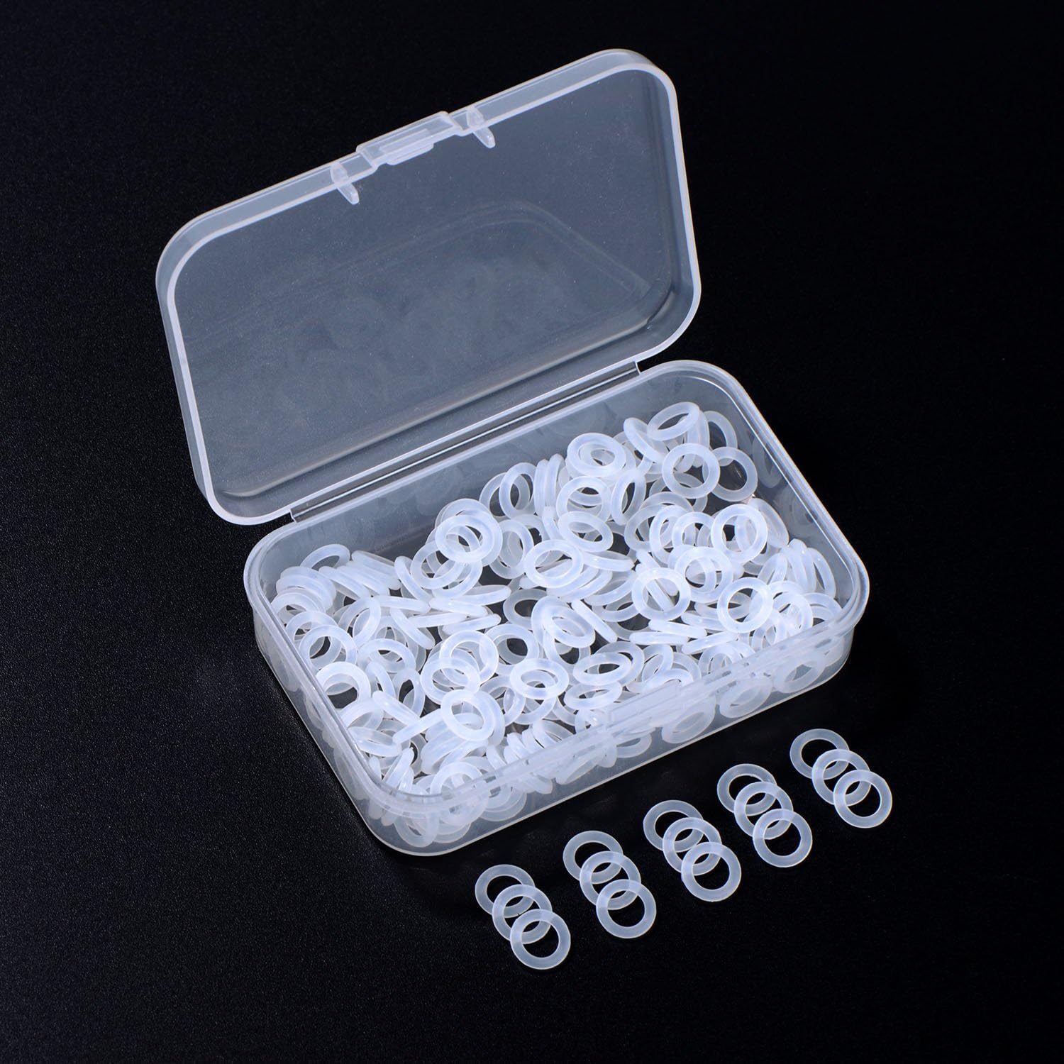 200 Pieces O Ring Keyboard Clear Rubber O Rings Keyboard Dampeners with Plastic Storage Box for MX Switch Keyboard and Mechanical Keyboard Keys() - Image 3
