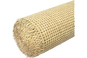 LUSYDECO 24" Width Rattan Webbing for Caning Projects - Natural Pre Woven Open Mesh Cane - Cane Webbing Sheet (15 FEET)