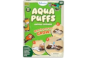 Skillmatics 3D Art Kit - Aqua Puffs Animals, Mess-Free Paint by Number Craft for Kids, DIY Color & Inflate Activity, Travel & Creative Gift for Girls & Boys Ages 4, 5, 6, 7, 8, 9, 10