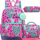 ZBAOGTW School Backpack for Girls Backpack 8-12 Years Old Kids Backpacks for Girls with Lunch Box Kids Bookbag for Elementary Lightweight Aesthetic Bookbag Travel Daypacks