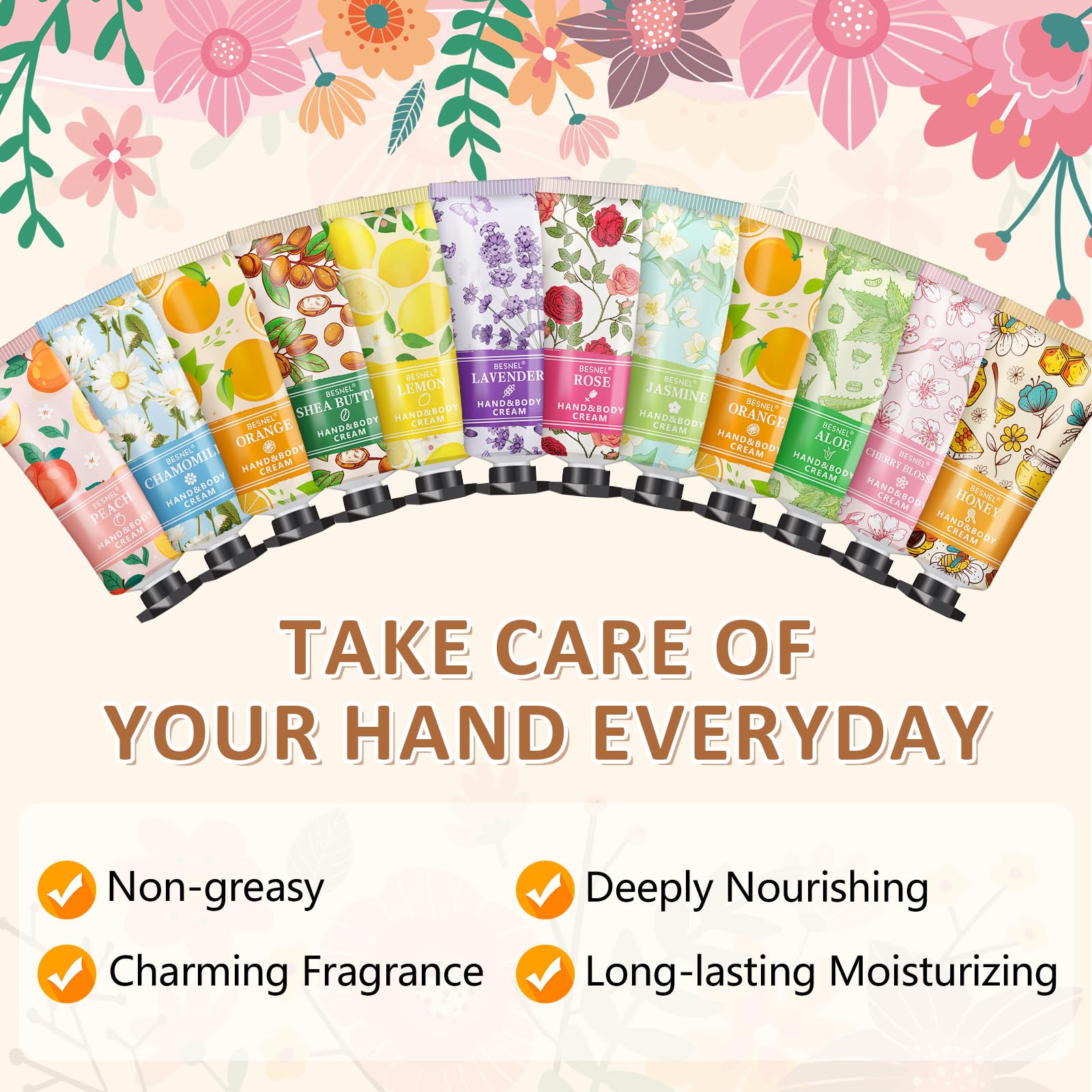 24 Pack Hand Cream Gifts Set For Women, Mini Hand Lotion Travel Size in Bulk for Dry Cracked Hands, Graduation Gifts, End of Year Teacher Appreciation Gifts, Thanksgiving Gifts, Party Favors