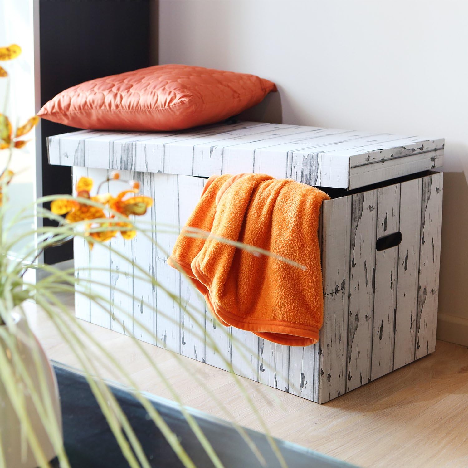 XXL de almacenamiento Caja baúl de cartón gigante caja birch-tree: Amazon.es: Hogar