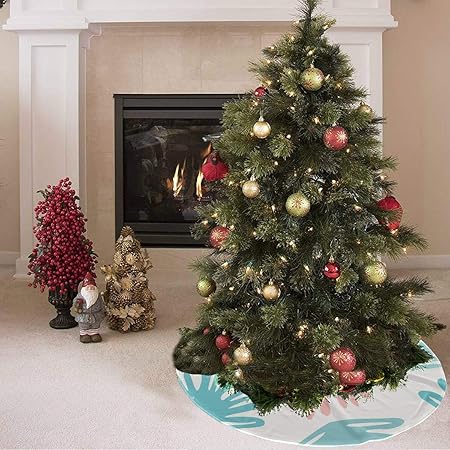 Immagini Romantiche Di Natale.Gonna Per Albero Di Natale Simpatico Romantico Pastorale Fiore Cerchio Stampa Bambini Gonna Per Albero Di Natale In Poliestere Gonna Per Albero Di Natale Per Bambini Tappeto Per Decorazioni Per Feste Amazon It