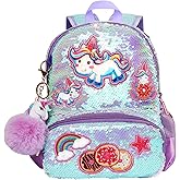 LSSAGOON Unicorn Sequins Backpack for Girls,Toddler Kids Schoolbag,Bookbag for Kindergarten Elementary,Gift for Birthday Xmas.