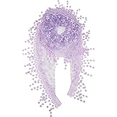 YOUR SMILE Lightweight Soft Leaf Lace Fringes Triangular Floral Fashion Towel Scarf Wrap for Women