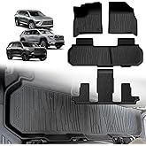 TripleAliners Floor Mats Compatible with 2024-2026 GMC Acadia/Chevy Traverse (2nd Row Captain's Chairs)/2025-2026 Buick Enclave | 7-Seat Only | All Weather TPE Custom Fit Full Set Floor Liners