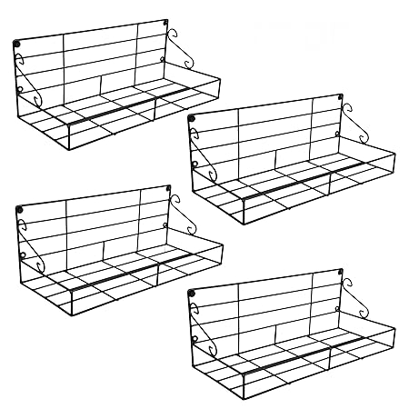 D&V ENGINEERING - Creative in innovation Iron Wall Hanging Pot Stand, Black, 51 cm, 4 Pieces