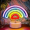 VIFULIN Rainbow Neon Sign Rainbow Neon Light, LED Rainbow Lamp Night Light, USB/Battery Operated Neon Sign Rainbow Room Decor for Girls Classroom Bedroom, Rainbow LED Lights Kids Table Decorations