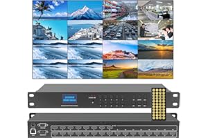 ICUIXIAN 8x16 HDMI Matrix 4K30Hz with Rs232-IR-WEB GUI Control Rackmount HDMI Matrix 8x16 4K Support EDID, HDCP, Dolby Digita