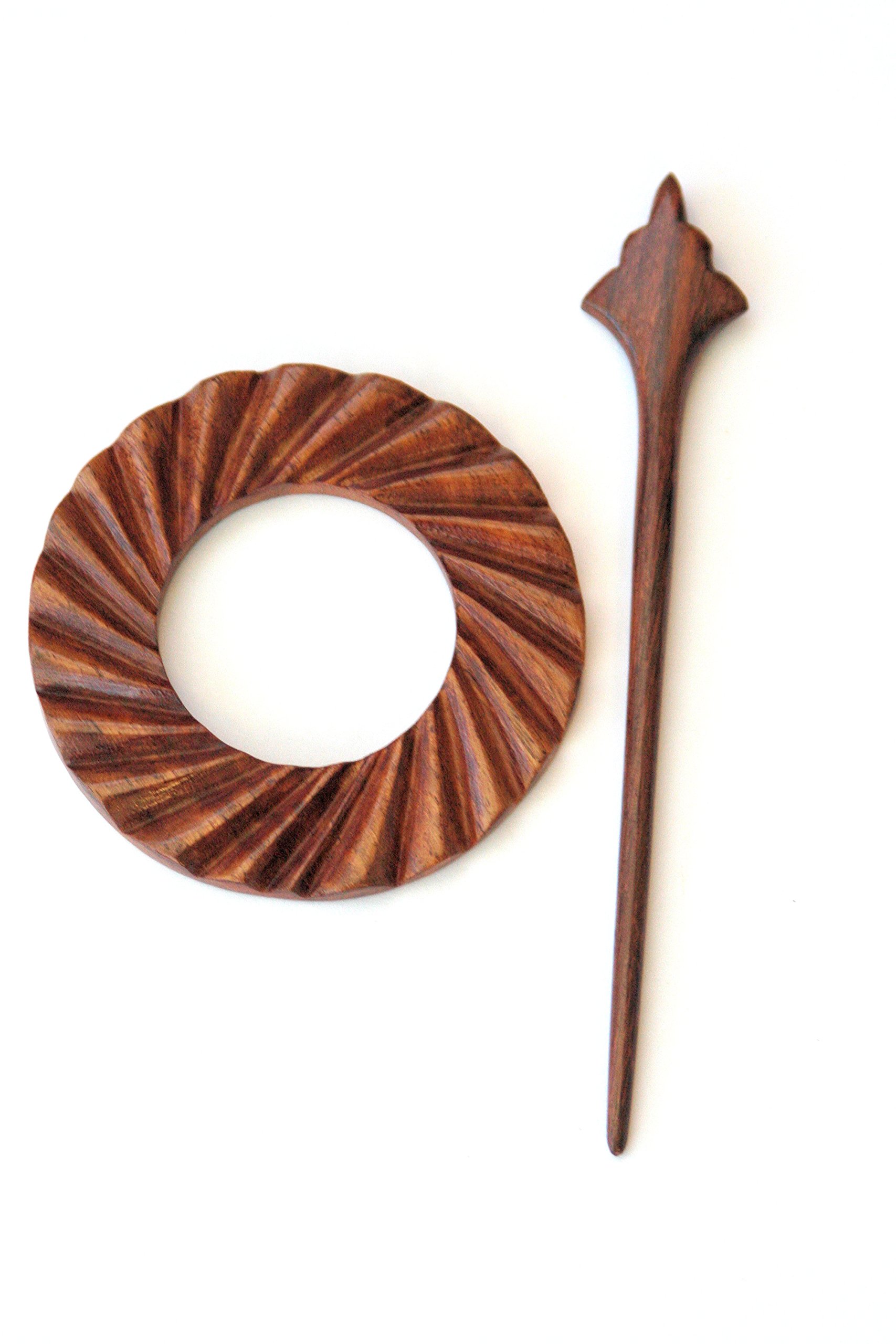 Artisans World Wooden Carved Shawl Pin - HSPA-24