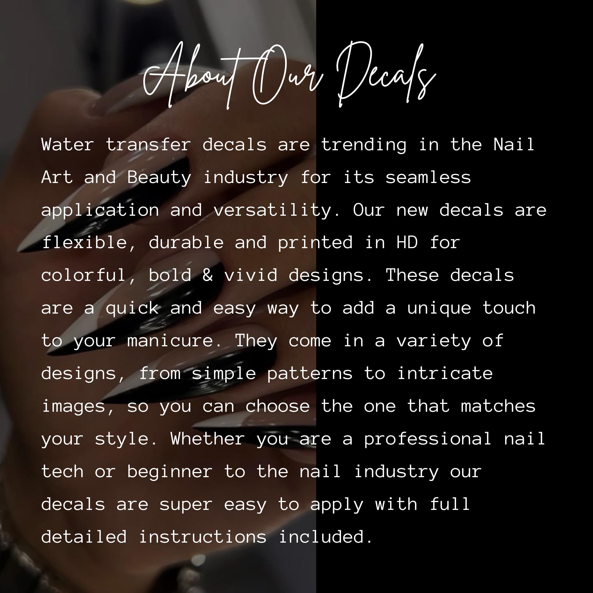 Santa Muerte Monochrome Decals Virgen Mary Stickers Water Transfer Nail Wraps for Gel, Acrylic Extensions (30MM Shorty) - Image 2