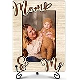 SIXEIGHT Mom & Me Photo Frame Mom Picture Frame from Daughter Son Wooden Photo Frame with Stand Mothers Day Birthday Gifts for Moms Wood Bedroom Desk Decor 4x6 Photo Frame-A05