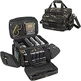 DSLEAF Tactical Gun Range Bag for 4 Handguns, Pistol Shooting Range Bag with 6X Magazine Slots and Extra Pockets for Ammo and Essentials