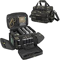 TRO&HOM Tactical Gun Range Bag - Holds 4 Handguns & 15 Magazines With Padded Protection