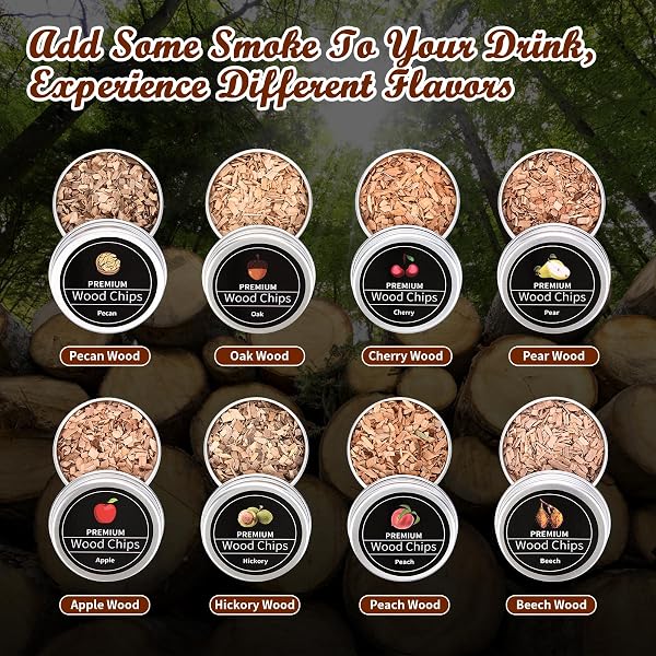 ELECTRIC WHISKEY SMOKER KIT, COCKTAIL SMOKER KIT WITH WHISKEY STONES & 8 FLAVORS WOOD CHIPS, DRINK BOURBON OLD FASHIONED SMOKER KIT, WHISKEY GIFTS FOR MEN, DAD, HUSBAND, BOSS, BOYFRIEND
