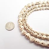 White Magnesite Turquoise Skull Size 10x12mm 15.5