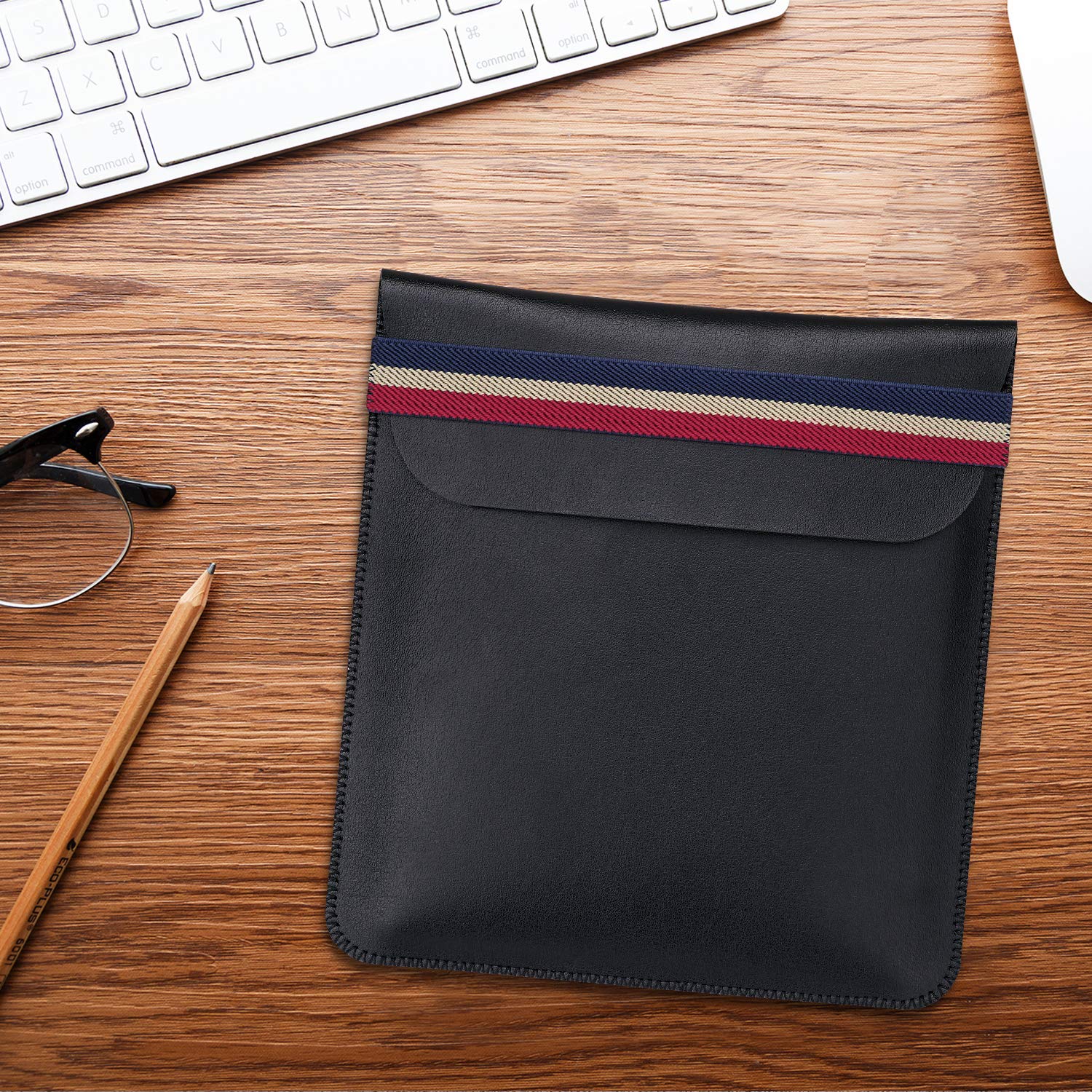 WALNEW 7 Inch E-Reader Sleeve for 7'' Kobo Libra H2O 2019 / Kindle Oasis (10th and 9th Gen, 2019 and 2017 Released) Protective Pouch Insert Sleeve Case Cover Bag, Black