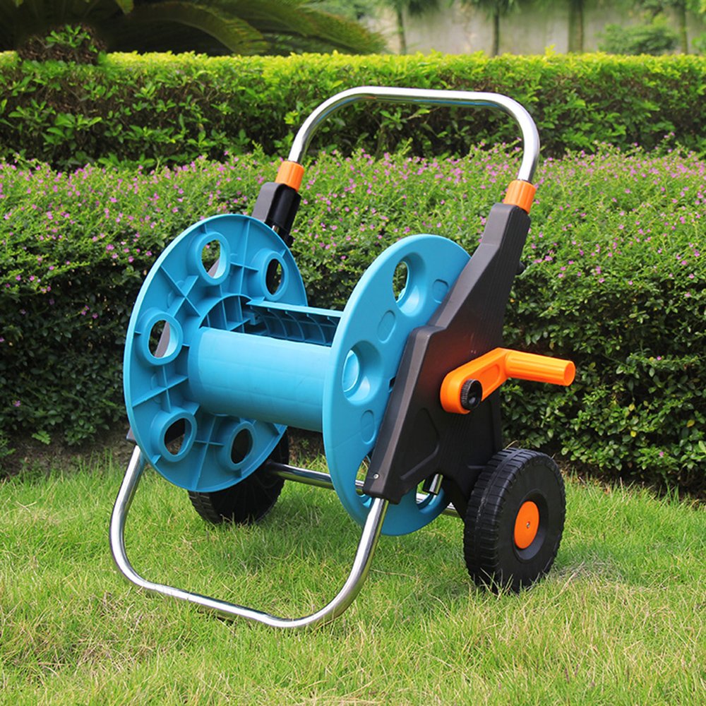 Portable Garden Water Hose Reel Cart with Wheels Retractable Handle eBay