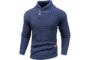 Arcciit Mens Crewneck Long Sleeve Textured Ribbed Edge Pullover Sweaters Knitted Sweater Tops