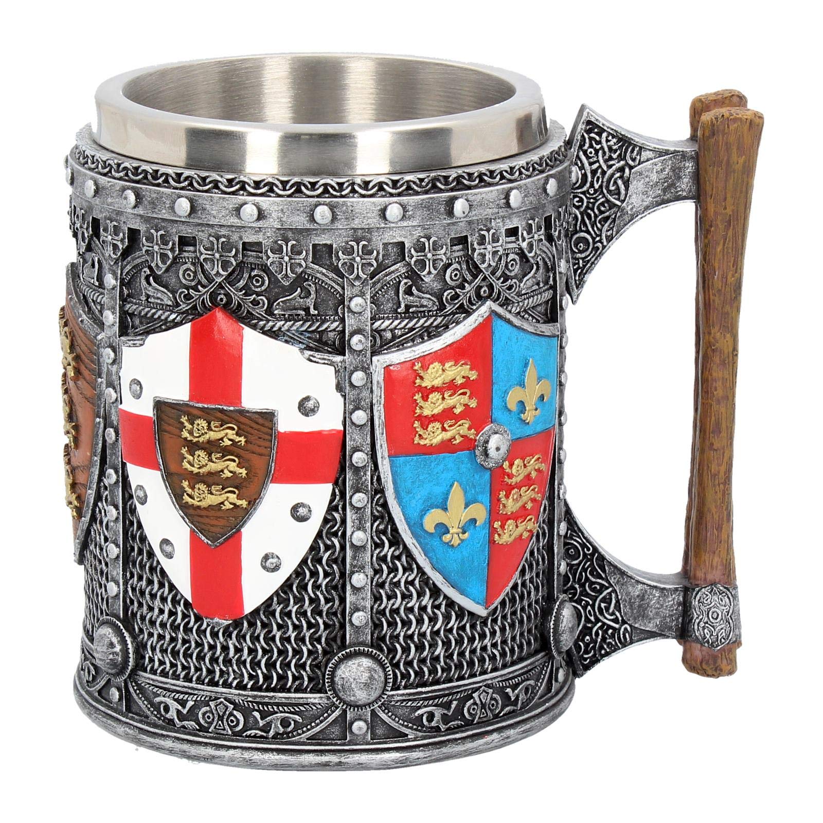 Nemesis Now B2405G6 English Tankard Mug 17.5cm Silver