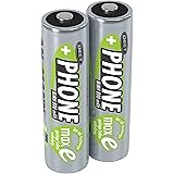 ANSMANN AA DECT Phone Batteries [Pack of 2] Long Lasting Low Self Discharge Rechargeable AA Type 800 mAh NiMH MaxE Pro Battery For DECT Cordless / Portable Phones
