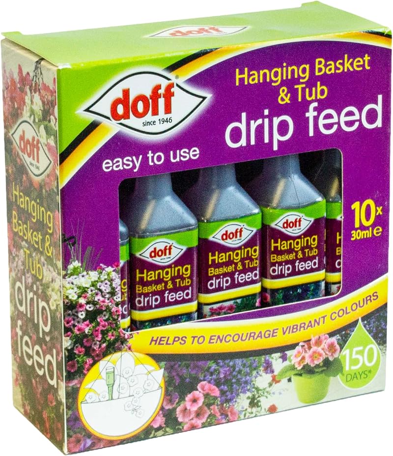 Doff Drip Feeders 10 Pack for Hanging Baskets & Tubs