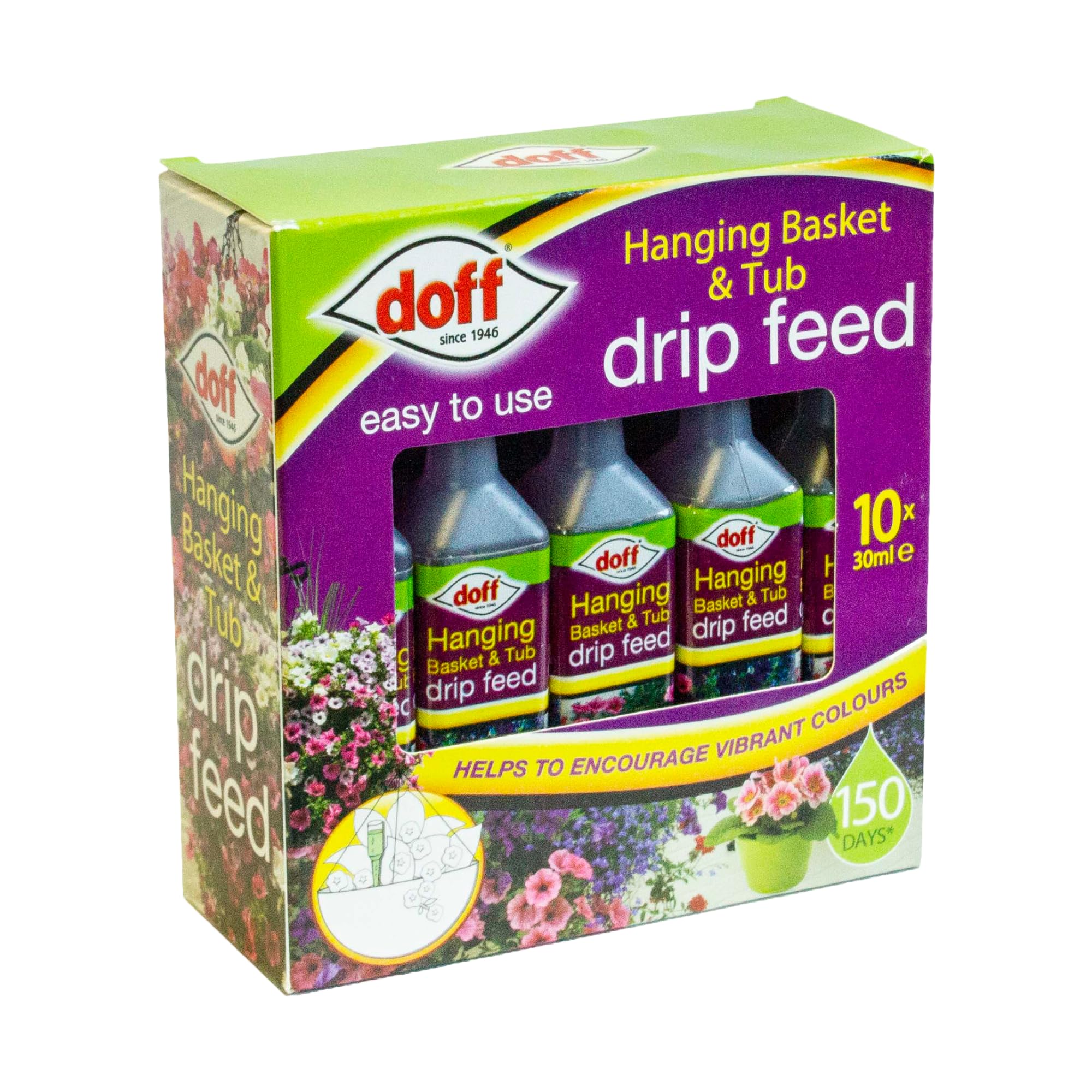 Doff Drip Feeders 10 Pack for Hanging Basket & Tubs