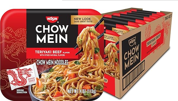 NISSIN CHOW MEIN NOODLES, TERIYAKI BEEF, 4 OUNCE...