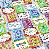 Valentines Day Cards Gifts for Kids School Classroom - 28 Pack, Valentine Exchange Card with Tic Tac Toe Game Keychain for Toddler Boys Girls, Party Favors Non Candy Treat Goodie Bag Stuffer Toy Prize