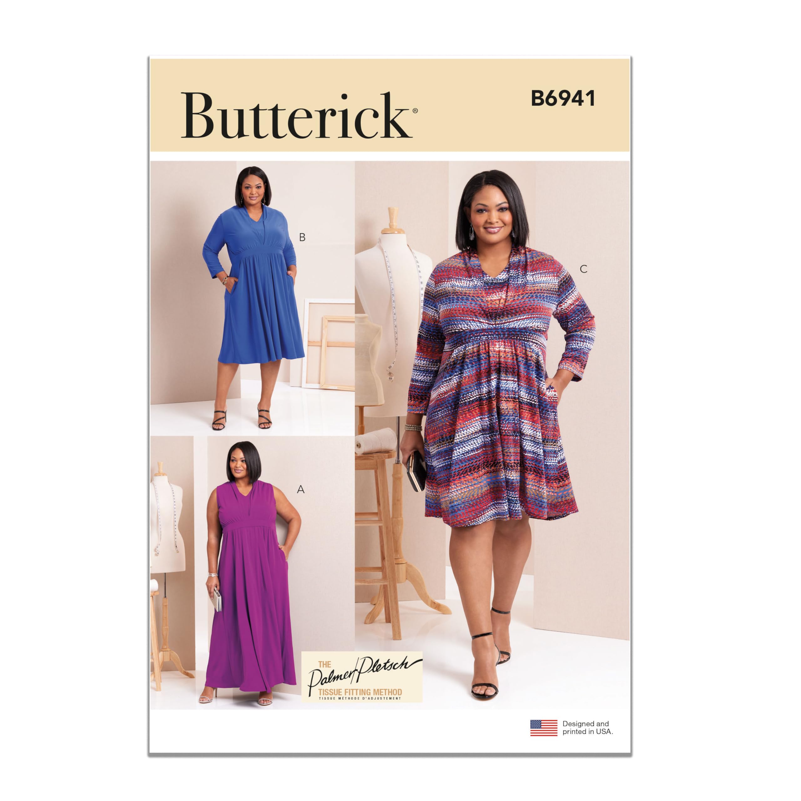 BUTTERICK B6941W2 Women's Knit Dresses by Palmer/Pletsch W2 (20W-22W-24W-26W-28W)