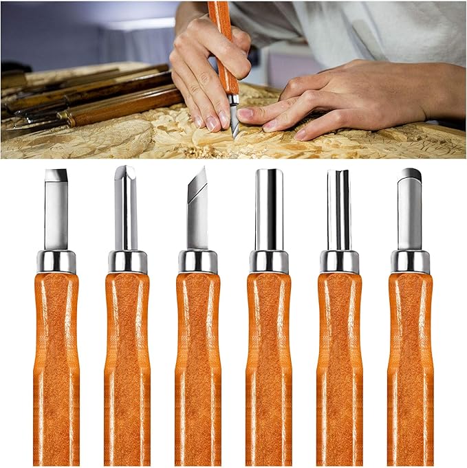 Wood Carving Tools, 6 Pcs Wood Carving Knife Set, Hand