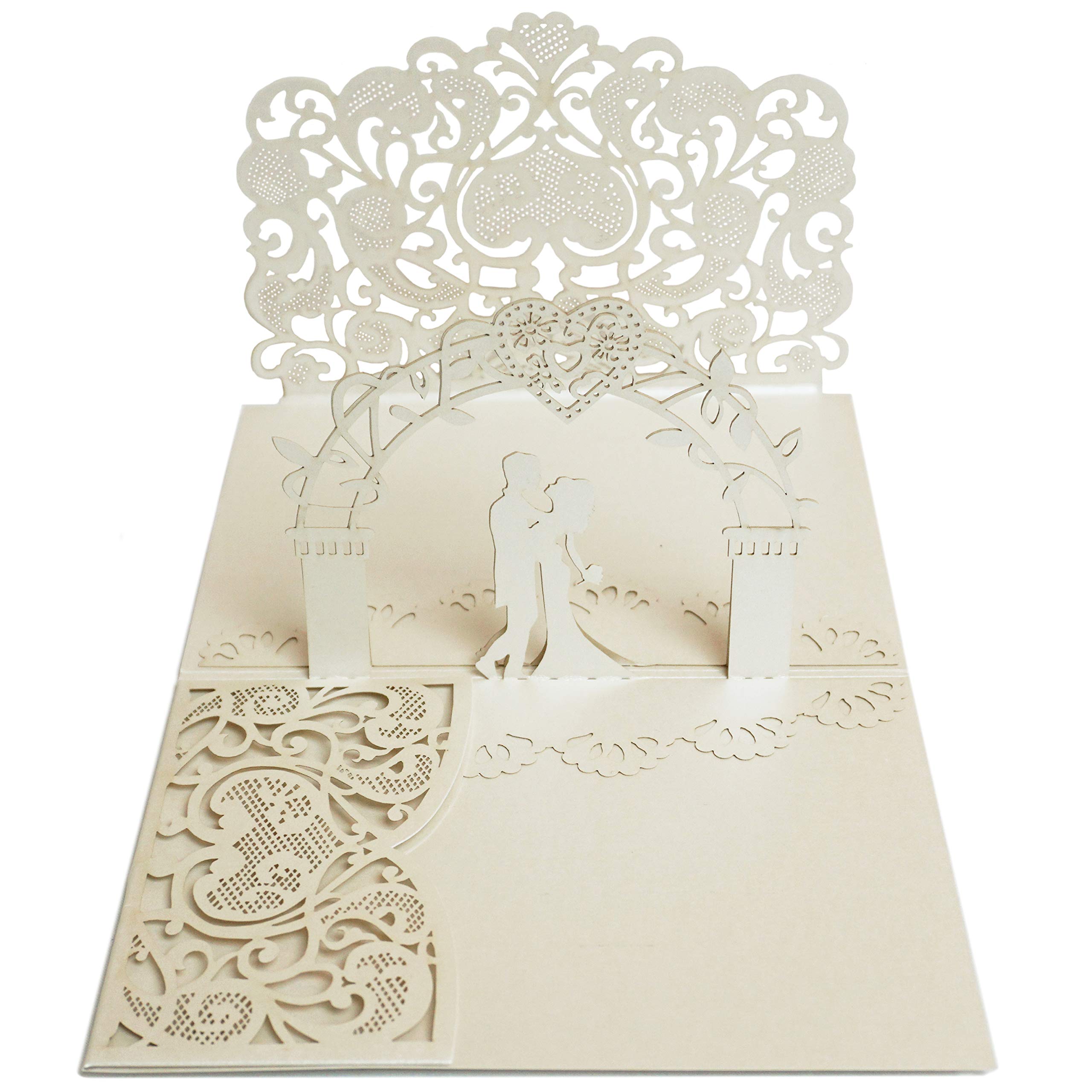Photo 1 of Dekali Designs Wedding Pop Up Card for Couples With Envelope - Christian Wedding Card with Bible Verse About Love (White - 5x7 Inches Greeting Card)
