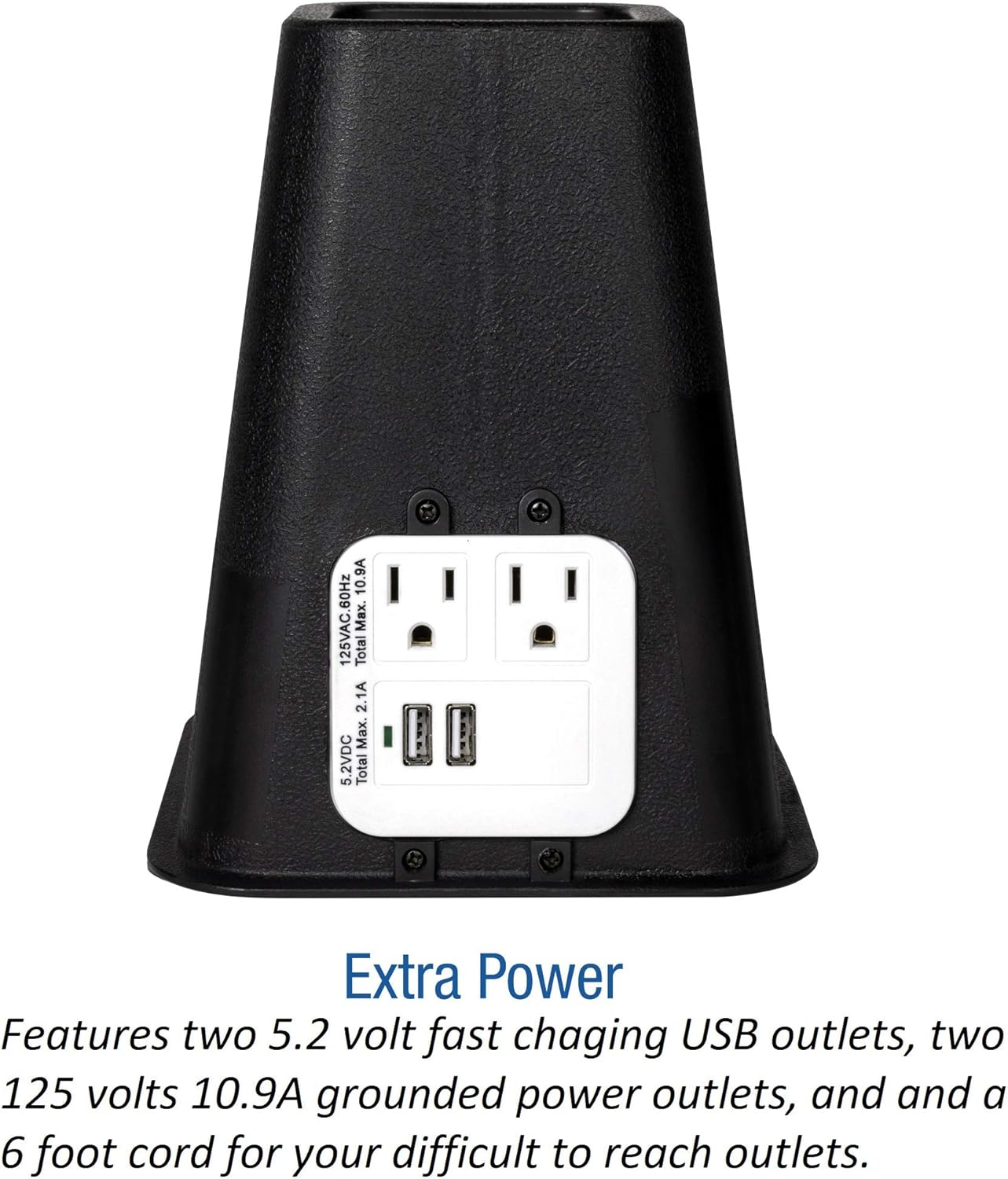 Bed Risers with Power Outlet and USB Ports - 7.25 Inch Size Furniture Riser Lifts, Heavy Duty 1200 lbs Capacity for Beds, Day Beds, Sofa, Table, Couch, Desk and Furniture Lifts Set of 4: Home & Kitchen