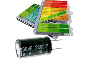 EEEEE 0.1uF－2200uF capacitors 20 Value 304pcs Individual Box Lid Electrolytic Capacitor Assortment kit for Industrial Electrical and arduino (304pcs 20values 10-50v)