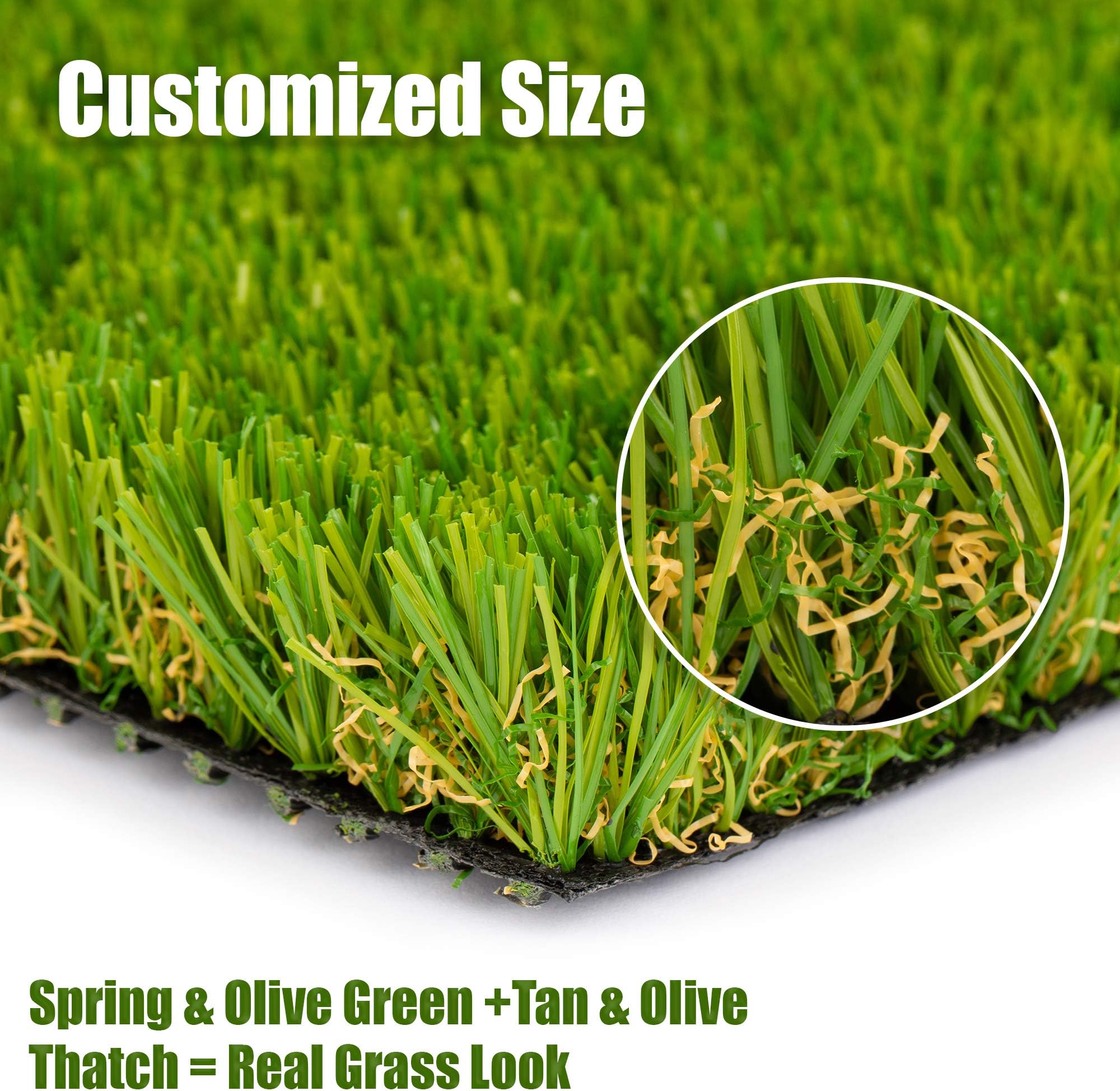 SMARTLAWN Professional Realistic Artificial Grass Rug, Carpets for Indoor and Outdoor Use, 6.5'X9'(58 SFT) 1.25" Pile Height Soft and Lush Natural Looking Synthetic Mats