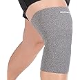 BraceAbility Plus Size Neoprene Knee Sleeve - Knee Compression Sleeve for Large Legs and Big Thighs, Arthritis Joint Pain and Support Knee Brace for Obese - Fits Men and Women (4XL Wide Calf - Gray)