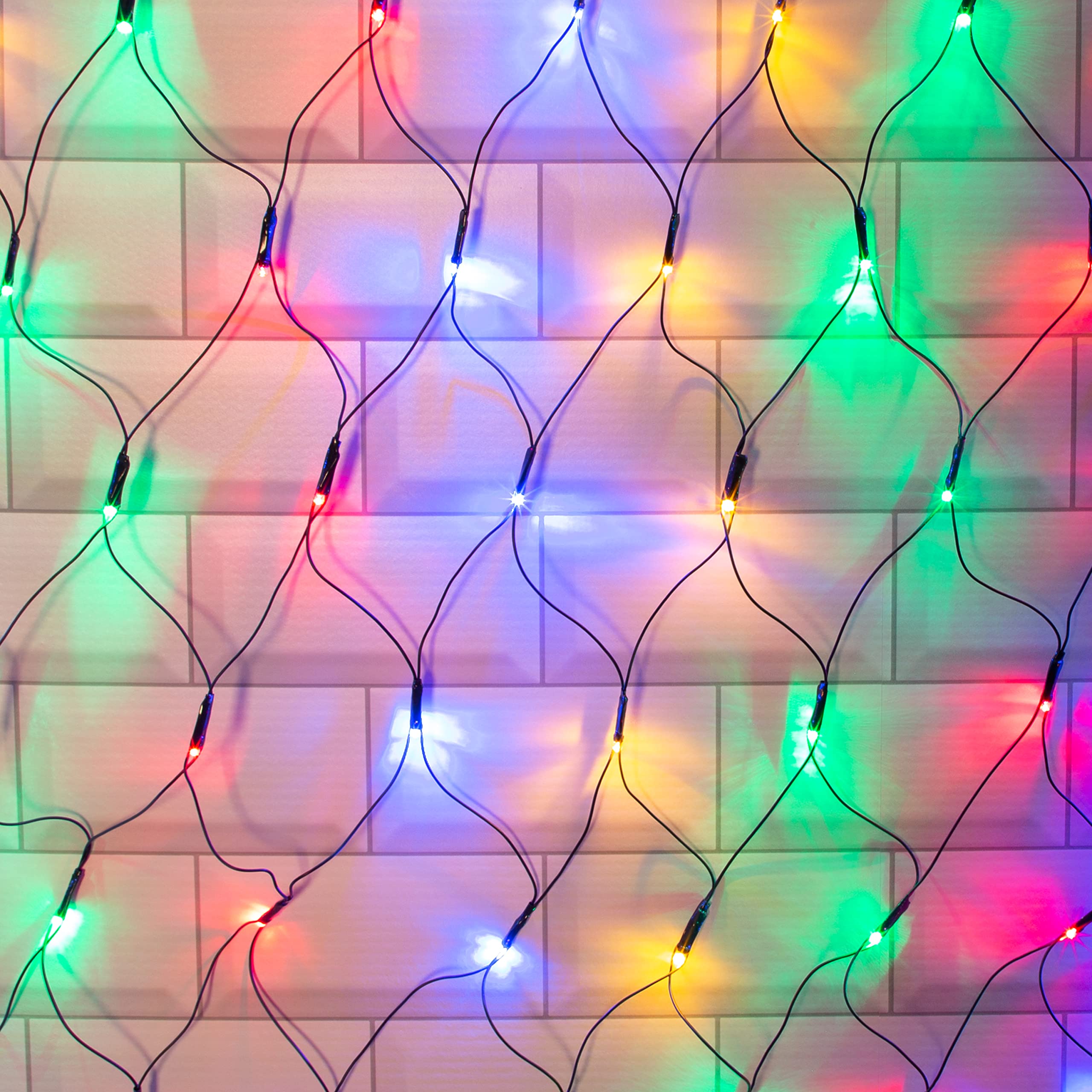 The Christmas Workshop 77940 108 LED Multi-Coloured Net Christmas Window Lights | Mains Powered | Indoor and Outdoor | Christmas/Weddings/Gardens | 1.2M x 1.2M — image 1