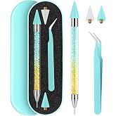 Tatuo Rhinestone Picker Tool Bedazzling Pen Dual Head, Gradient Colorful | with 2 Extra Wax Tips, Nail Art Precision Tweezer, Bedazzling Diamond Art Painting Tools, Dotting Pen, for Art DIY Crafts