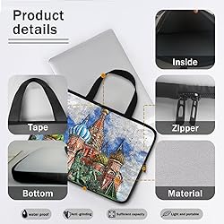 Uasibuni Colorful Castles Pattern Slim Laptop Bag