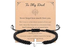Korotho To Mens Gifts Cross Bracelet for Dad, Bonus Dad, Uncle, Son, Nephew, Grandson - Fathers Day Birthday Christmas First Communion Confirmation Baptism Christian Gift for Him