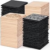 72 PCS Laser Engraving Coasters Blanks, MAPRIAL 4 Inch 36 PCS Black Slate Stone Drink Coaster Bulk, 36 PCS Wood Coasters, Engravable Materials for Engraver, Christmas, Wedding, Party, Crafts, Square