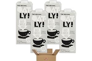 Oatly Original Barista Edition Oat Milk Bulk Pack - 128 ounces - 4 Individually Sealed 32 oz Cartons - No Dairy, Nuts, or Gluten - Perfect foaming for Lattes - In Maple Hills Market Protective Box